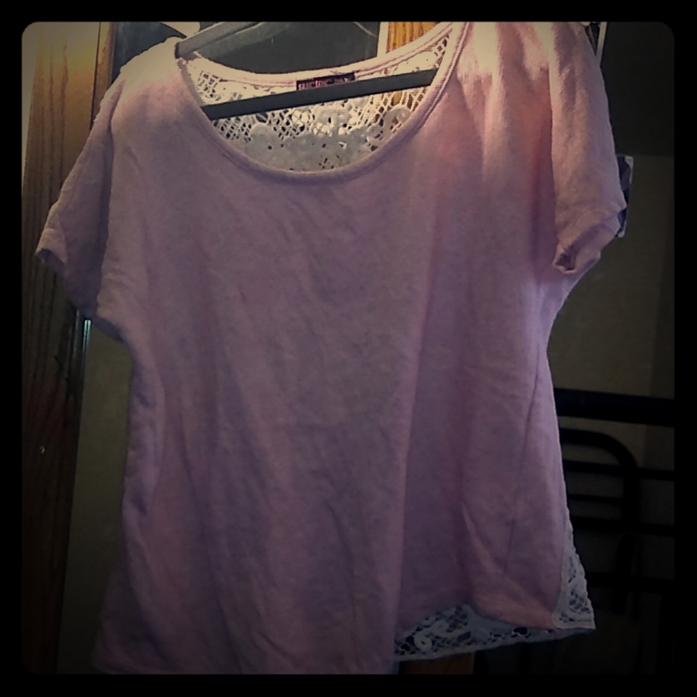 Pink shirt with see through back